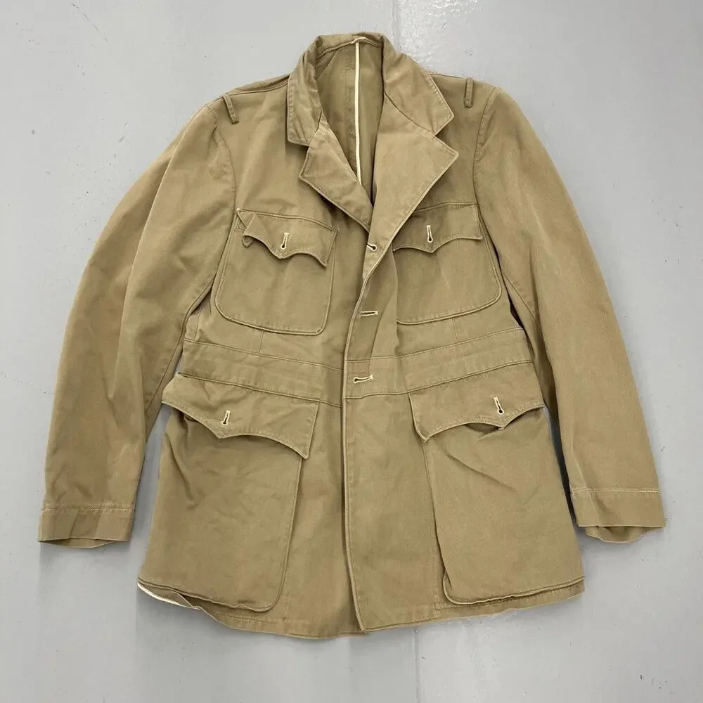Vintage WW2 US Navy Tan Canvas Working Uniform Jacket - Picture 1 of 3